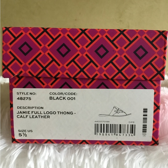 AUTHENTIC TORY BURCH JAMIE FULL LOGO / CALF LEATHER SANDALS size: 5.5 - Picture 8 of 8